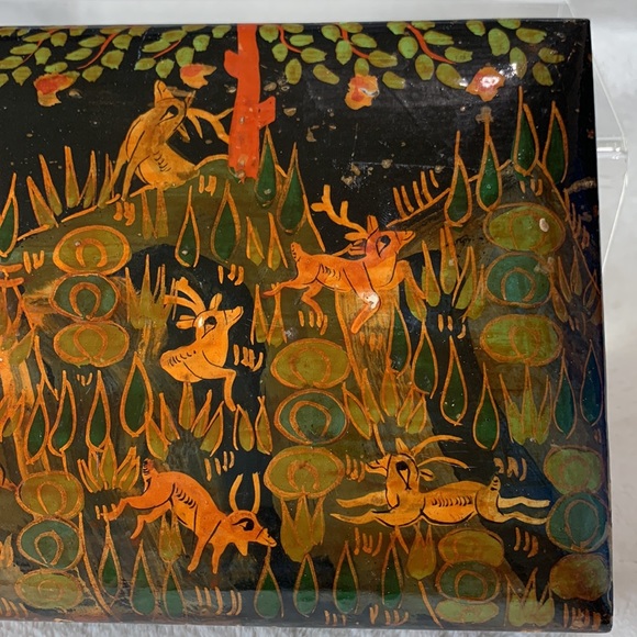 Vintage box lacquered deers - Picture 4 of 17